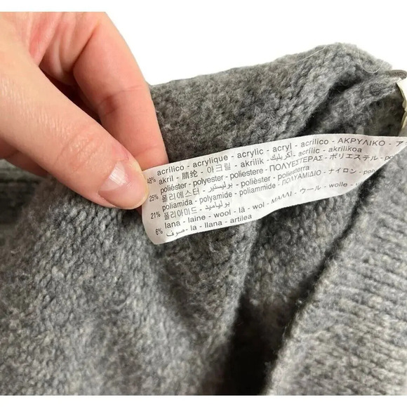 Zara Kid’s Girl Gray Wool Blend Button Up Sweater Collared Size 11-12 Knit - Picture 6 of 7